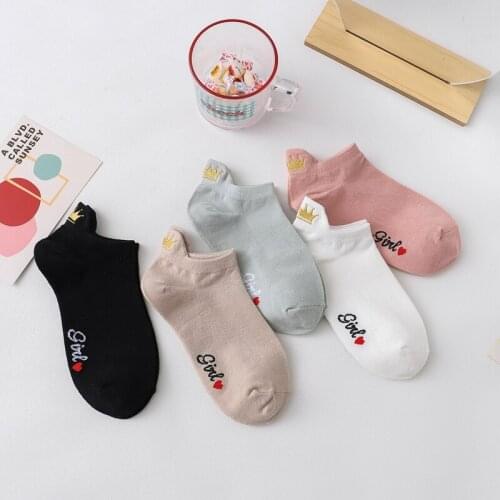 4 Pairs Women Socks Harajuku Female Cotton Ankle Socks White Kawaii Socks Korean Style Girls Student Fashion High Heel Anti-wear