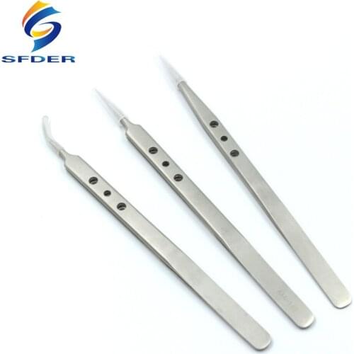 AAA-12S AAA-14S AAA-15S Stainless Steel Tweezers Precision Tweezers Tip Tweezers with Hole Phone Repair Tool