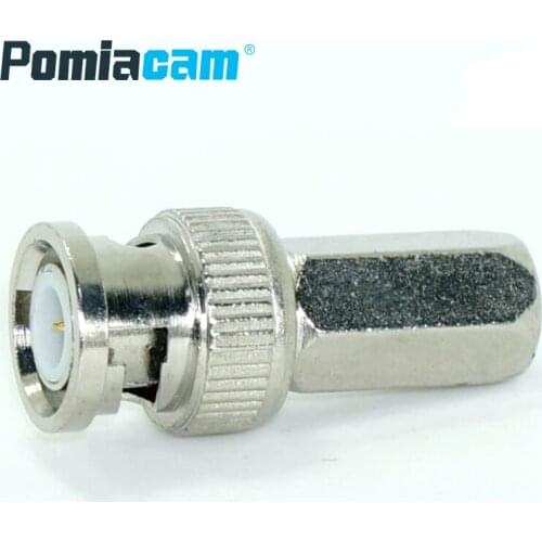 B-1F 50pcs/lot BNC Male RG59 Connector for BNC male to hex threaded joint , internal thread F connector video connector