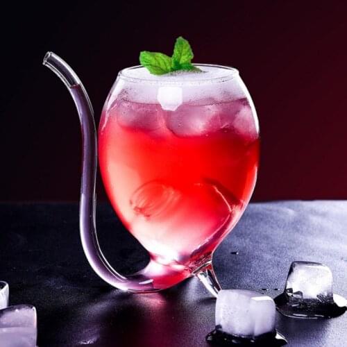 300ml Wine Glass With Straw Vampire-Goblet Enhance Taste Wine Aerator Built In Tube Straw Special Cup Best Gift FOR Halloween