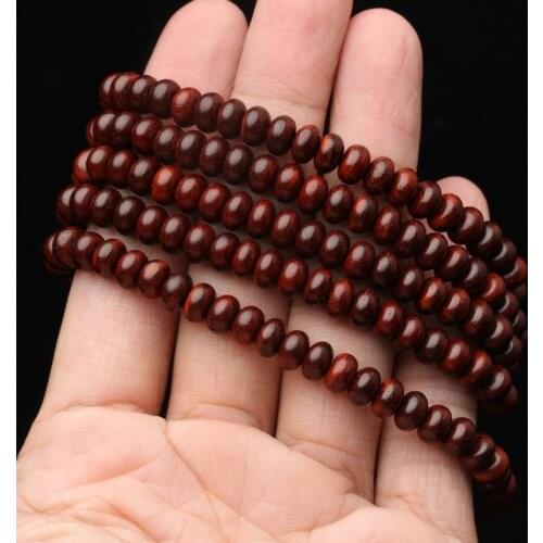 India SandalWood Rosewood Lucky SandaLwood Bracelet 216 Beads 7mm Popular Fashion Accessory Unisex Prayer Beads For Meditation