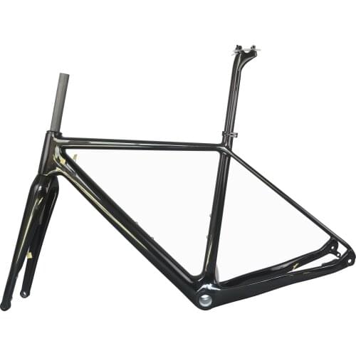 Black glossy carbon fiber T700 49cm with 100*12mm fork carbon gravel bike frame GR029