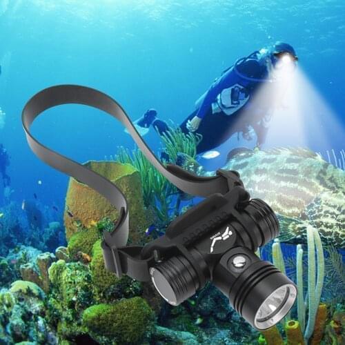 D2 200M Diving Headlamp Underwater Headlight XM-L2 Led Scuba head Flashlight Torch Waterproof IPX8 18650 Dive Suits Lamp Light