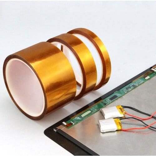 10 M Double-sided Kapton Tape Adhesive High Temperature Heat Resistant Polyimide Tape Insulation Tape 3 / 4 / 5 / 6 /8-50mm