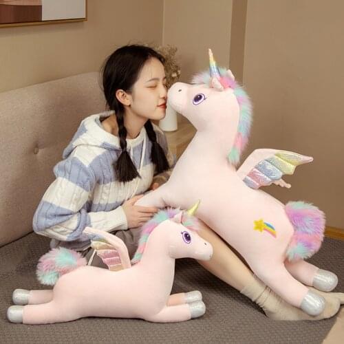 Kawaii New Unicorn Plush Toy Soft Stuffed Cartoon Unicorn Dolls Animal Horse High Quality Girl Birthday Gift 60/80cm