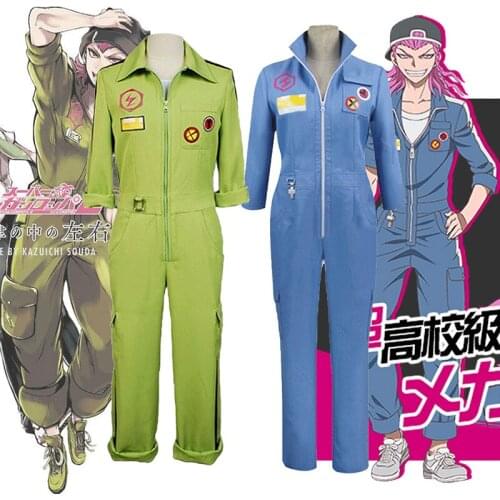 Anime Danganronpa Kazuichi Souda Cosplay Costume Blue Green Jumpsuit Halloween Christmas Party Suit Uniform Bodysuit Men Women