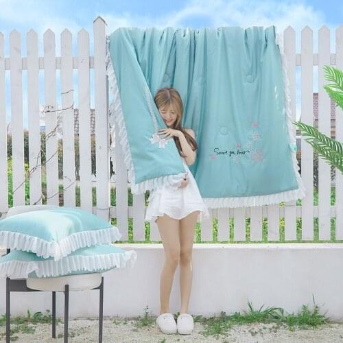 Summer Princess Style Ice Silk Air Conditioning Quilt Soft And Comfortable Breathable Girl Heart Summer Cool Thin Quilt