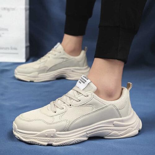 Mens Sports Shoes Breathable Mesh Lace-up Outdoor Running Shoes Trainers Gym Shoes Soft Insole Walking Sneakers Athletic Shoes