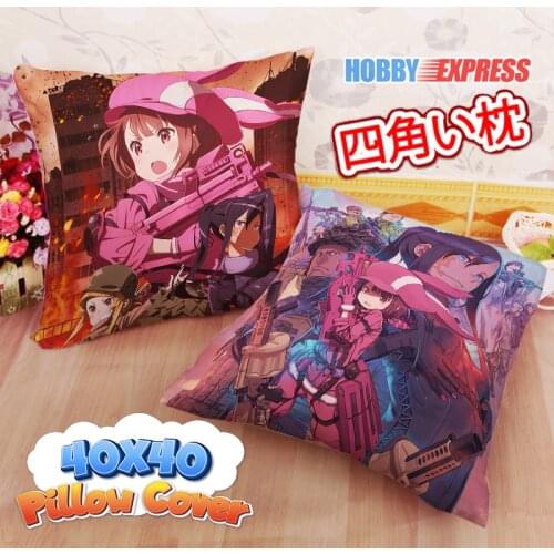 Hobby Express Kohiruimaki Karen Sword Art Online Alternative Gun Gale 40x40cm Square Anime Dakimakura Throw Pillow Cover FBZ640