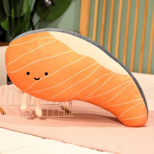 50CM / 65CM / 80CM Long Lovely Soft Imitation Salmon Pillow Plush Toy Girl Sleeping Big Pillow New Creativity