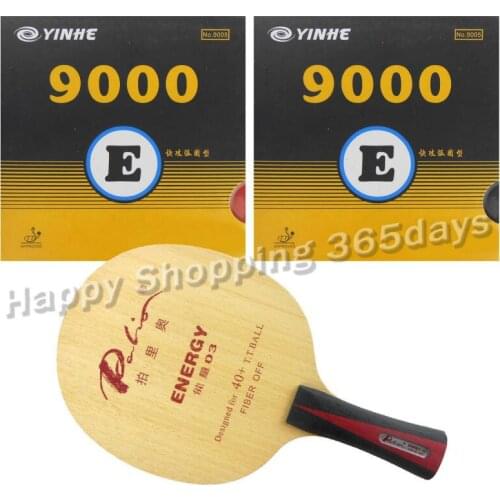 Pro Table Tennis PingPong Combo Racket Palio ENERGY 03 Blade with 2x Yinhe 9000E Rubbers shakehand long handle FL
