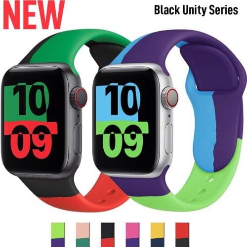 Silicone Strap For Apple Watch band 44mm 40mm 38mm 42mm wrist watchband Sport belt bracelet correa iWatch series 6 5 4 3 SE band