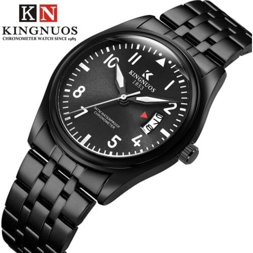Luxury Classic Fashion Business Men Watches Display Date Quartz-watch Male WristwatchBlack Steel Clock Mlae Relogio Masculino