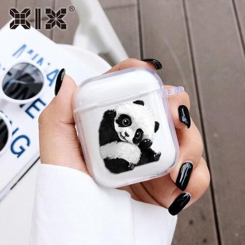 Silicone Cover for Airpods 1/2 Earphone Cute Pandas Lovely Black Soft Protector Fundas Airpods Pro Case Air Pods ChargingBags