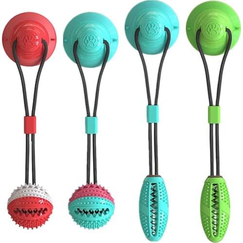 Dog Interactive Suction Cup Push TP Toys Pet Molar Bite Toy Elastic Ropes Dog Tooth Cleaning Chewing Pet Puppy Dog Toys