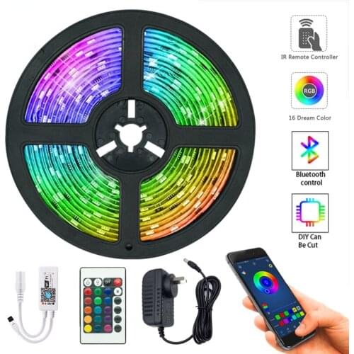 LED Light Strips Bluetooth WIFI Controller Flexible RGB 5050 Decoration BackLight Lamp Night light Luminous String For Bedroom