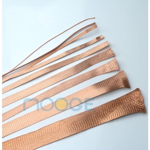 1M pure copper shielding net bare copper telescopic braided netting DIY fever signal line audio line horn wire tube Copper Metal