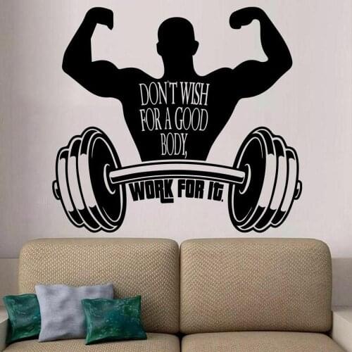 Weightlifting Wall Decal Fitness Workout Motivational Quotes Vinyl Window Sticker Bedroom Gym Interior Decor Art Wallpaper Q411