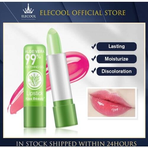 Aloe Vera Moisturizing Lipstick Natural Nourishing Lip Balm Long Lasting Color Temperature Change Removing Dead Lip Care TSLM1
