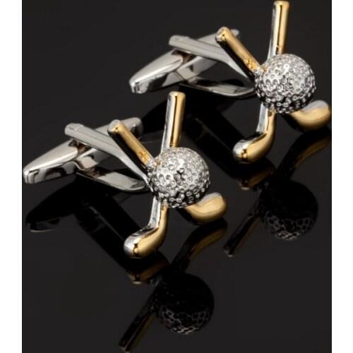 Jewelry shirt cufflinks for mens Brand cuff button manchette gold silvery golf cuff link High Quality abotoaduras Jewelry
