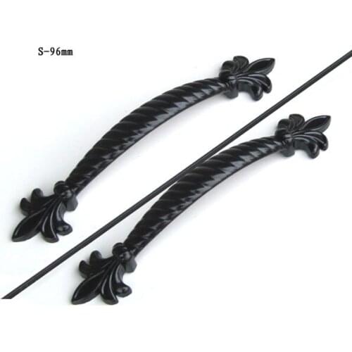 Iron Birdcage Cabinet Pull Handle Knobs Matte Black Finish(C.C.:96mm, L:158mm)