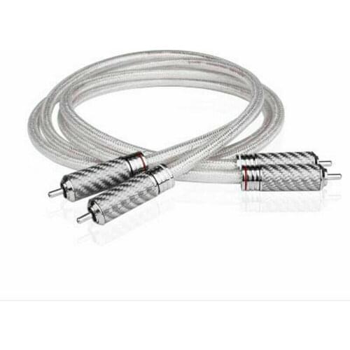 1Pair Silver-plated Signature Hifi RCA Audio Cable 6N OFC RCA Interconnect