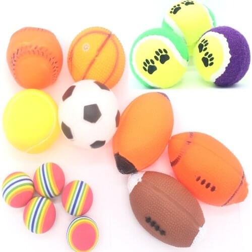 1pcs Squeaky Pet Dog Resistance To Bite Ball Toys for Small Dogs Rubber Chew Puppy Toy Dog Stuff Cat Toys brinquedo cachorro