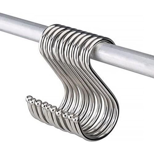 10Pcs Stainless Steel S Shaped Hanger Hook Kitchen Bathroom Clothing Hanger Hooks Railing Clasp Holder Hooks Hanging