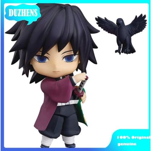 100% Original genuine Demon Slayer Tomioka Giyuu Q version figma PVC Action Figure Anime Figure Model Toys Figure Doll Gift