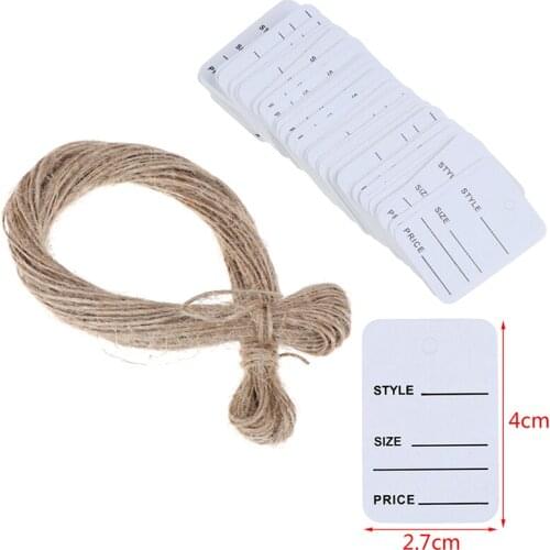100PCS Package Price Tag Label Kraft/white Price Label Hang Tag For Clothes Decoration