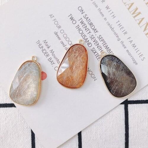 2 pieces / lot DIY Alloy oval k gold pendant Craft Jewelry Earring Accessories