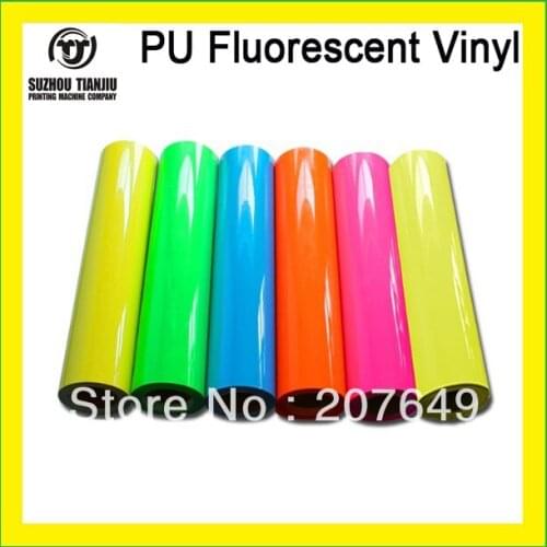 25Yards T-shirts PU Fluorescent Heat Transfer Vinyl one roll HOT SALES
