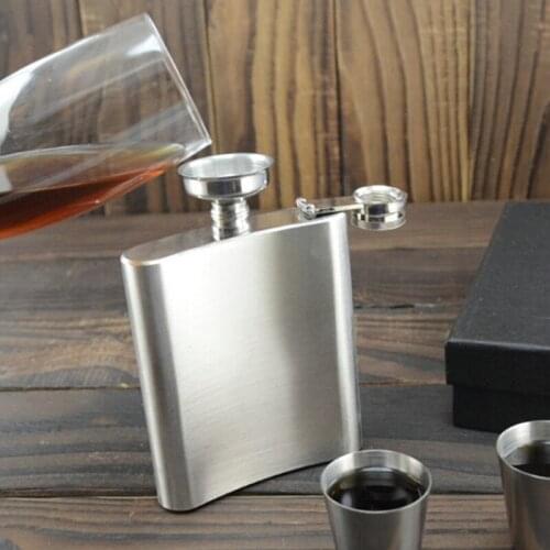 4 5 6 7 8 9 10 Oz Liquor Stainless Steel Pocket Hip Flask Screw Cap with Funnel Boy Friend Father Gift
