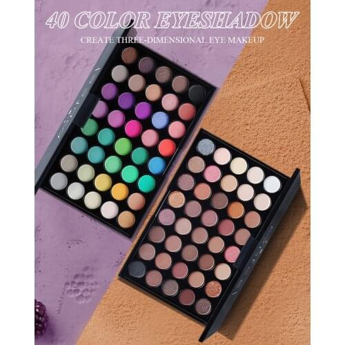 40 Colors Earth Color Eyeshadow Pallete Makeup Long Lasting Matte Shimmer Eye Shadow Palette Pearl Shimmer Makeup Cosmetic Set