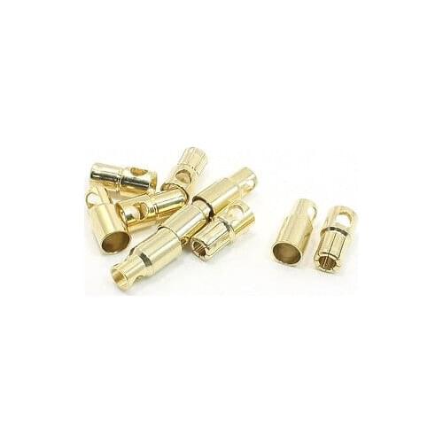 5 Pairs Gold Tone Audio Terminal Connecting Femal Male Banana Connectors