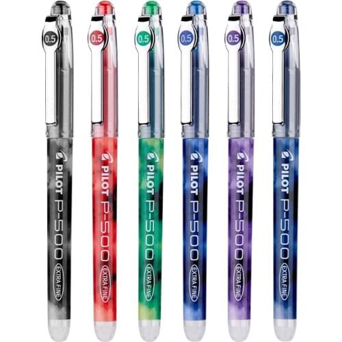 6pcs Pilot Precise P500 Gel Pen 0.5mm Extra Fine Needle Pen Waterproof 6 Colors Straight Liquid Ink Fast Dry Rolling Ball Pen