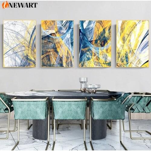 Abstract Gold Wall Art Living Room Modern Poster Picture Print Line Drawing Canvas Painting Nordic Minimalist Decoration Design