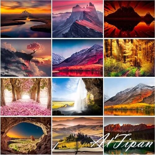 DIY 5D Diamond Painting Full Round Square Resin Mosaic Diamonte Embroidery Cross Stitch Kits Handcraft Magical Natural Scenery