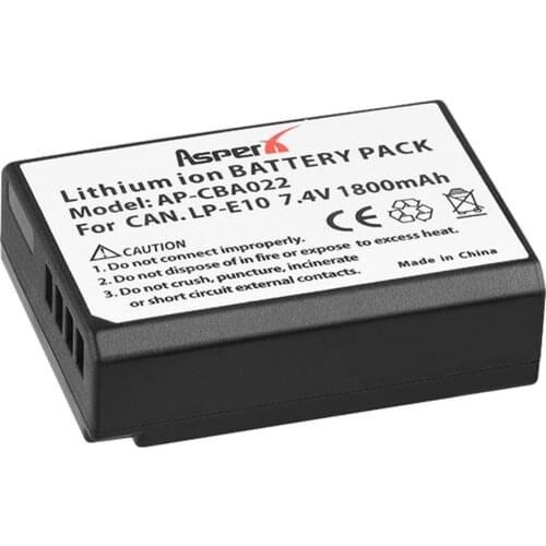 AsperX 1pc LP-E10 LP E10 LPE10 1800mAh Rechargeable Li-ion Battery For Canon EOS 1100D 1200D Kiss X50 X70 Rebel T3 T5 Camera