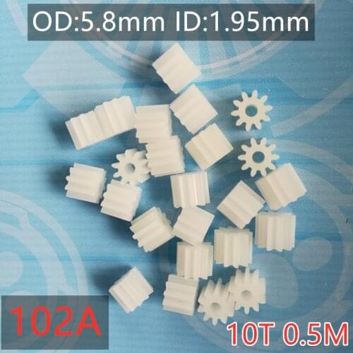 Free Shipping 102A 0.5M 10T Pinion Gear Modulus 0.5 10 Tooth Teeth Plastic Gear Motor Parts Toy Accessories