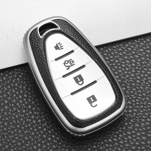 4 buttons Key Case Cover For Chevrolet Chevy Camaro Cruze Malibu Smart Remote Keychain PU TPU Shell Fob Holder