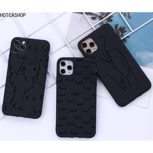 Boobs Art Print Harajuku Phone Case for iphone 12 pro max mini 11 pro XS MAX 8 7 6 6S Plus X 5S SE 2020 XR case