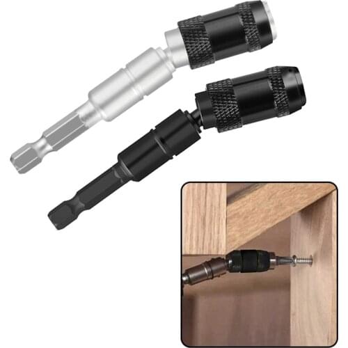 Black Impact Tough Bit Holder Magnetic Pivoting Bit Tip Holder 20 Degree Quick Change Screw Drill Tip Locking Bit Adapter