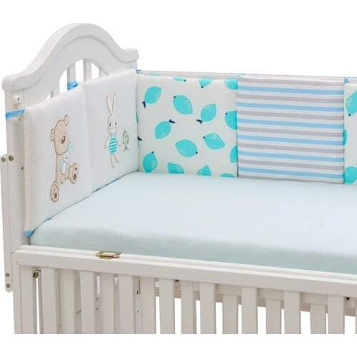 6pcs/set Baby Bumpers Cushion Room Decor Cot Crib Baby Kids Sleeping Bed Newborn Safety Protection Pad Cushion YME008