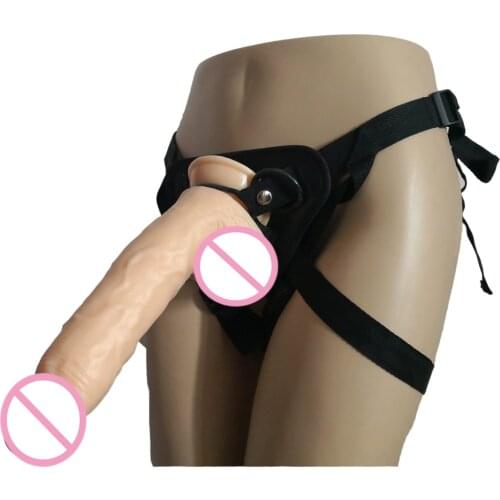 HOWOSEX Long dildos Strap On Huge Dildo suction cup soft Penis Adjustable Leather Panties Ultra Harness For Lesbian sex toy