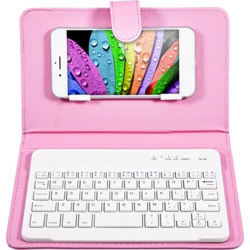 Dropshipping 2in1 BT Keyboard Universal Wireless Keyboard Flip Case Cover Keyboards With USB Cable Stand For Android Phones