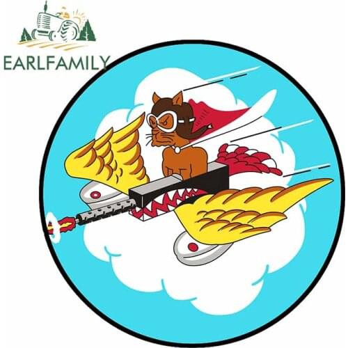 EARLFAMILY 13cm x 13cm for Cute Airplane Cat Flying Graphics Occlusion Scratch Car Stickers Motorcycle Refrigerator Trunk Decal