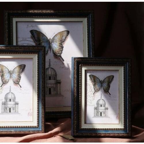 European Style Retro Photo Frame Resin Picture Frame Decorated Rectangle Desktop Ornaments Home Decor DIY Craft Decoration