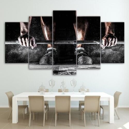 HD Print Canvas Painting Home Decorative 5 Panel Strong Man Exercise Picture Wall Art Prints Panels Poster For Living Room