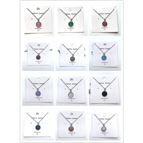 Classic Women Pendant Necklaces Druzy Necklace Female Chocker Glitter Chain Pendant Accessories